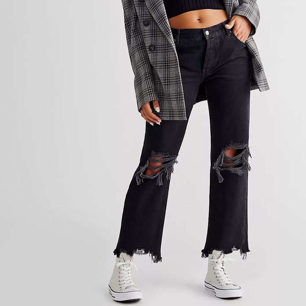 Free People / We The Free / Maggie Mid-Rise Straight-Leg Jeans